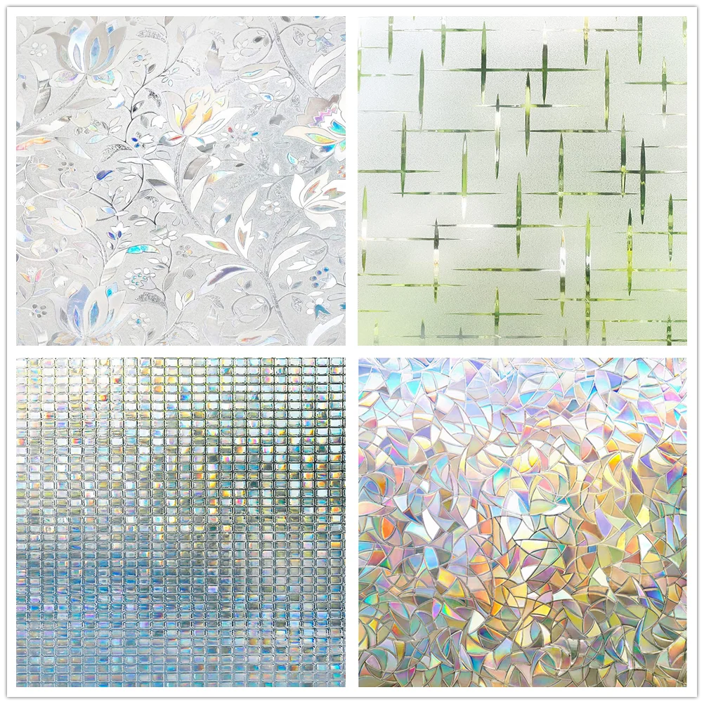 

Window Privacy Film,Sun Blocking Window Sticker, Stained Glass Decorative Decals, Static Cling Window Vinyl,Door Window Covering
