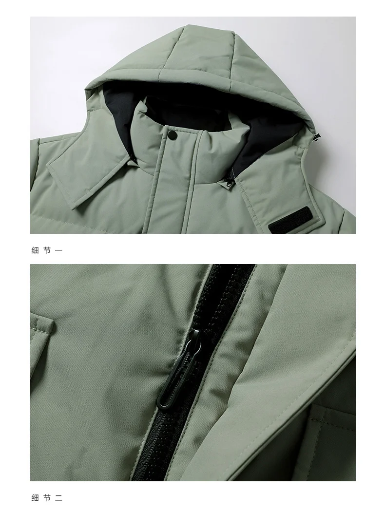 2024 мужская зимняя куртка модная уличная утолщенная теплая съемная парка с