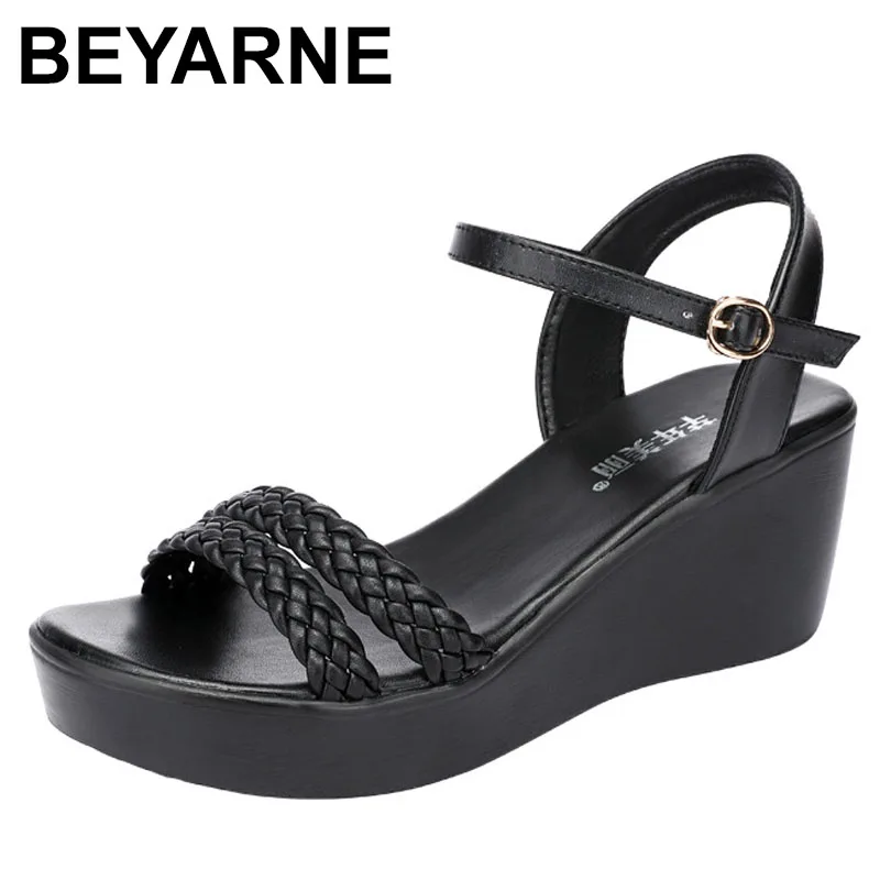 Сандалии женские на платформе босоножки танкетке удобная обувь с открытым