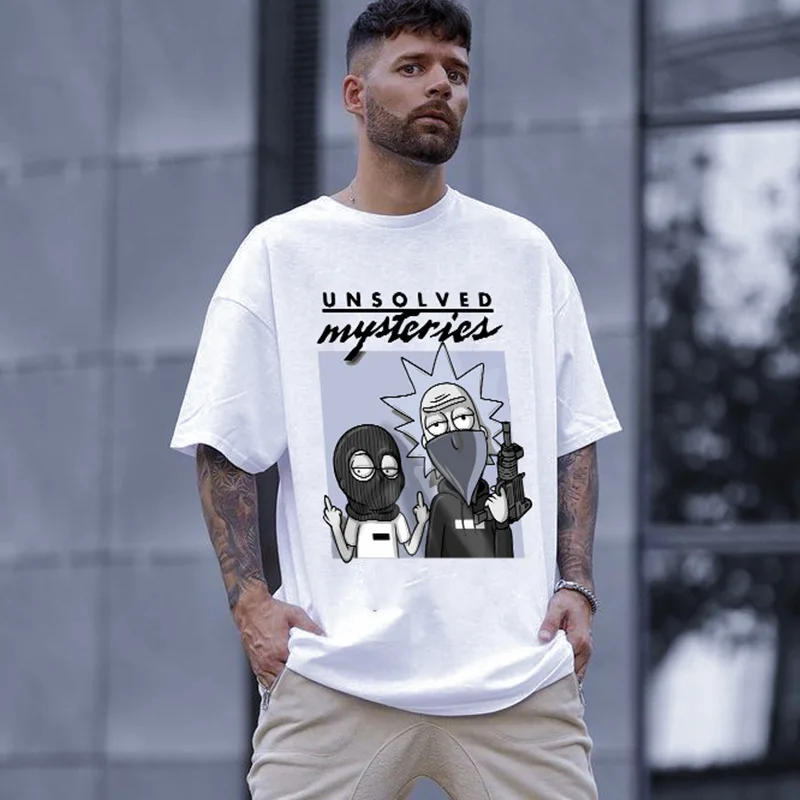 

Men's 2023 Summer West Coast Fashion Brand Street American Letter Cartoon Printed Loose Short-sleeved T-shirt for Men