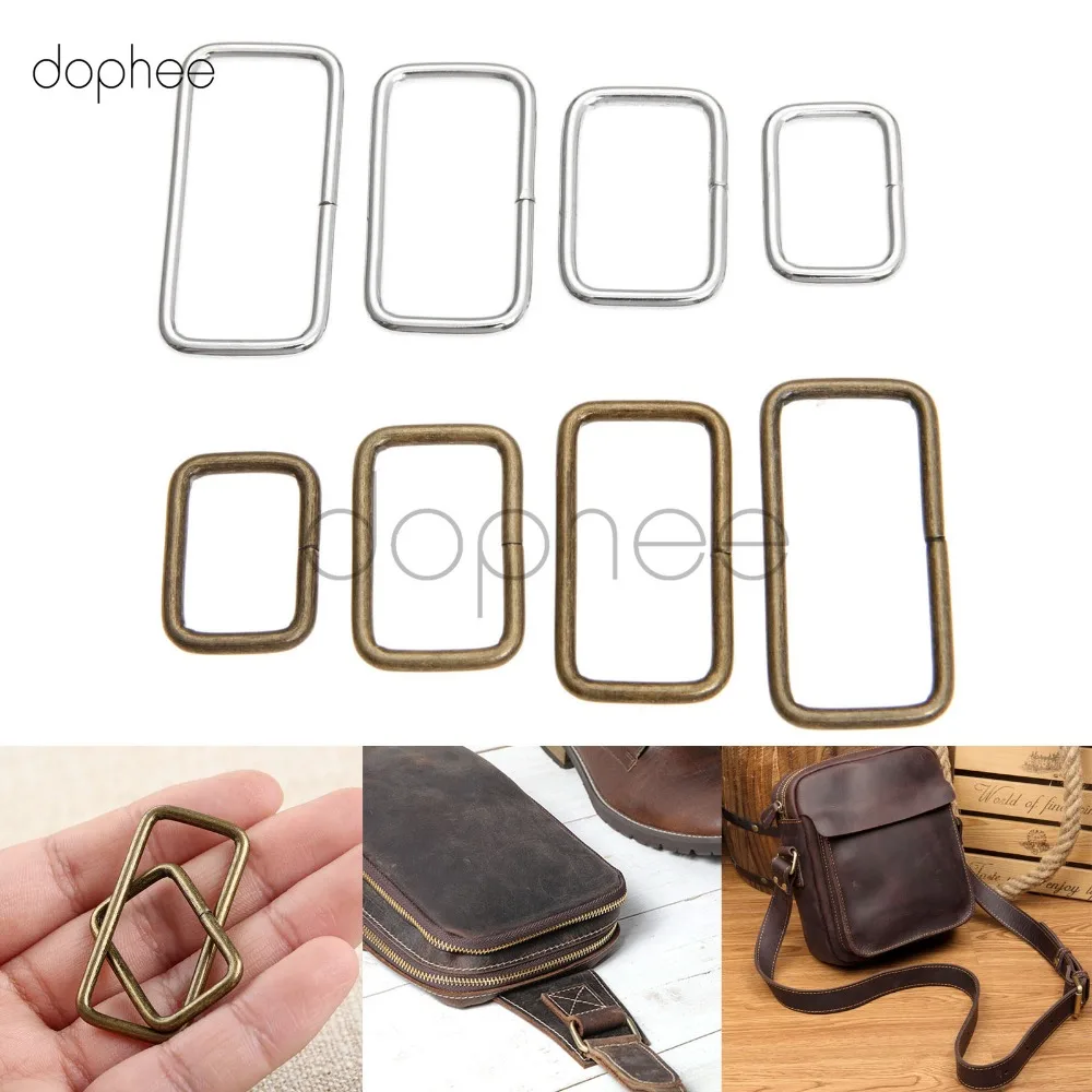 

dophee 20pcs Metal adjustable rectangle ring buckles garment belt DIY Needlework Luggage Sewing handmade Bag purse buttons