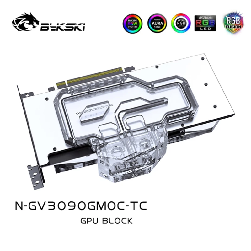 Фото Блок графического процессора Bykski N-GV3090GMOC-TC для Gigabyte RTX3080/3090/3080TI, игровая объединительная плата OC, видеокарта с водяным охлаждением/медный радиатор №3