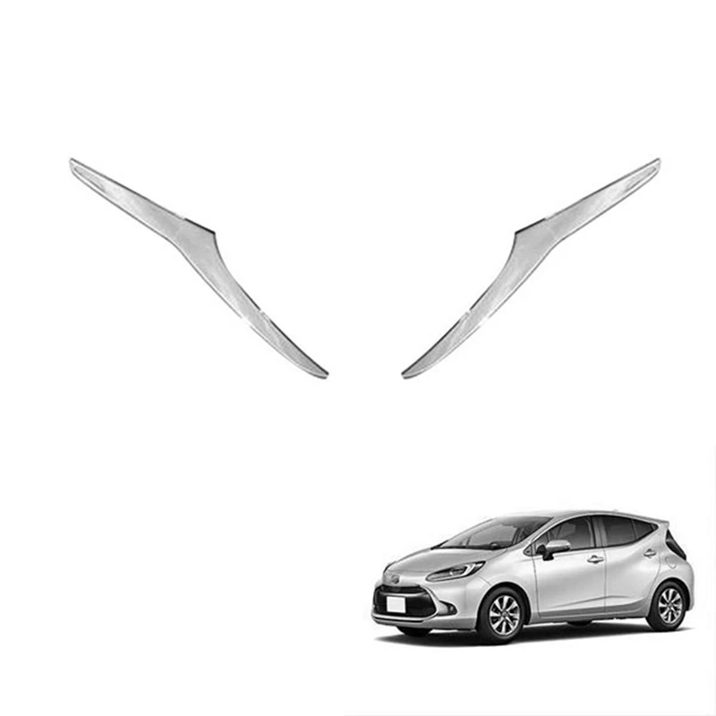 Для Toyota Aqua 2021 2022 ABS хромированная крышка передней фары декоративная полоса