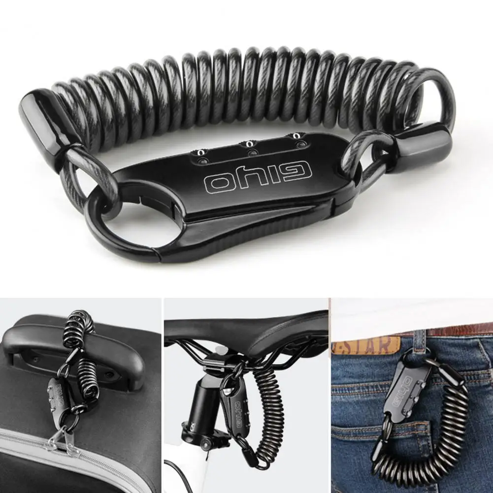 

Bicycle Lock Password Design Helmet Lock Wear-resistant Zinc Alloy Anti-Scratch Bicycle Cable Lock Bicycle Accessories