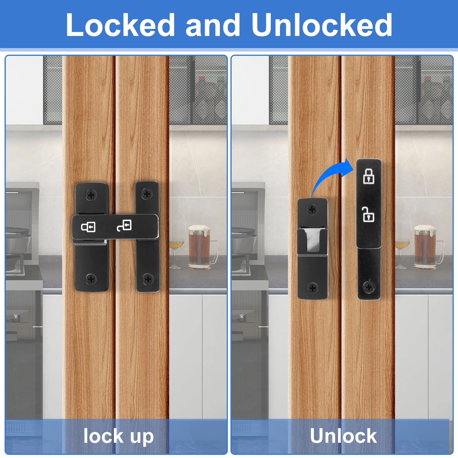 Защелкивающийся замок с поворотом на 90/180 градусов раздвижная/качающаяся дверная