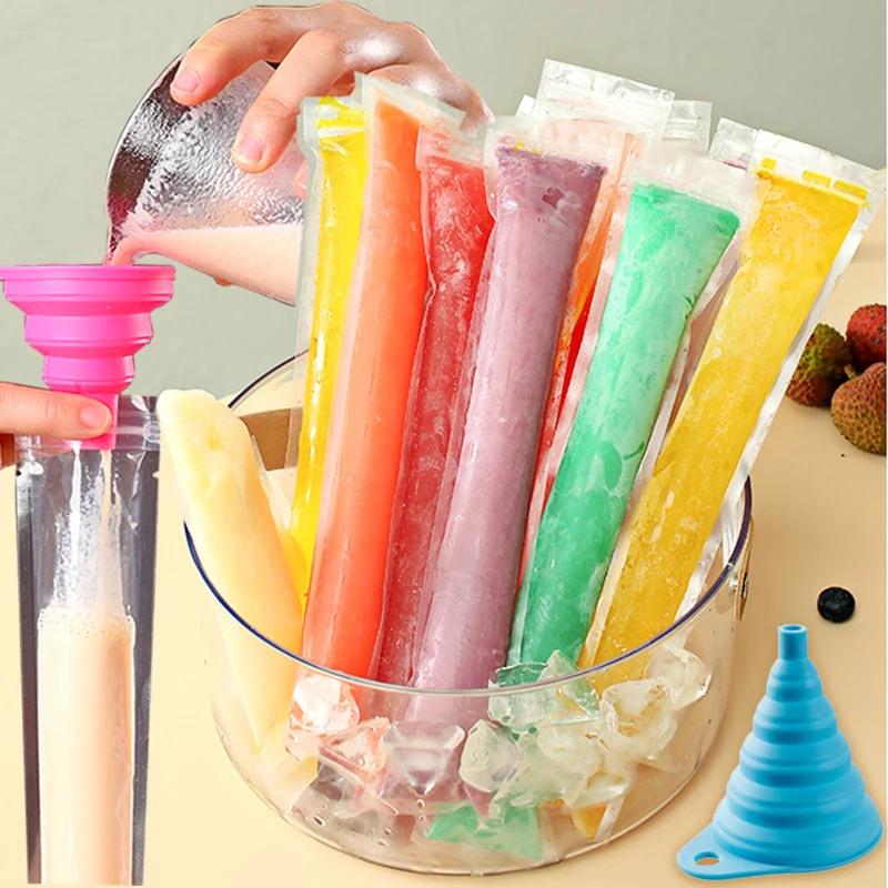 

10/20/50pcs Ice Popsicle Bags Disposable Food-Grade Freezer Bag for Liquids Ice Bag DIY Yogurt Ice Cream Case Juice Fruit Bags