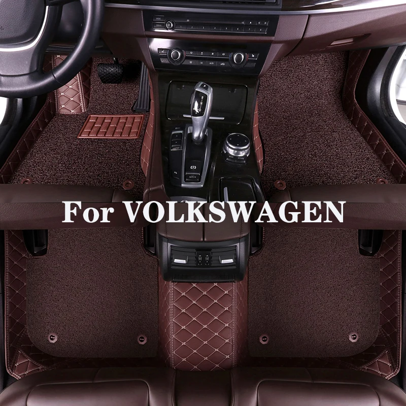 

Высококачественный индивидуальный двухслойный съемный автомобильный напольный коврик с алмазным рисунком для VOLKSWAGEN Magotan Scirocco ID.4 Atlas Turbo