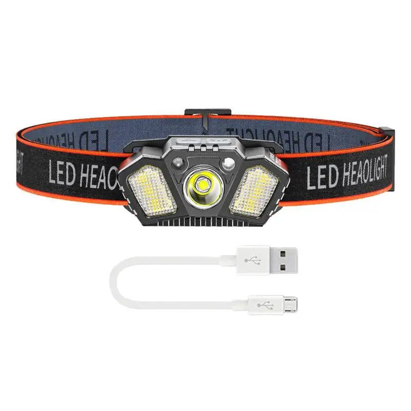 Head Lights For Forehead Waterproof 800 Lumen USB Recharging LED Head Lights Motion Sensor Control LED Head Lamp Bright