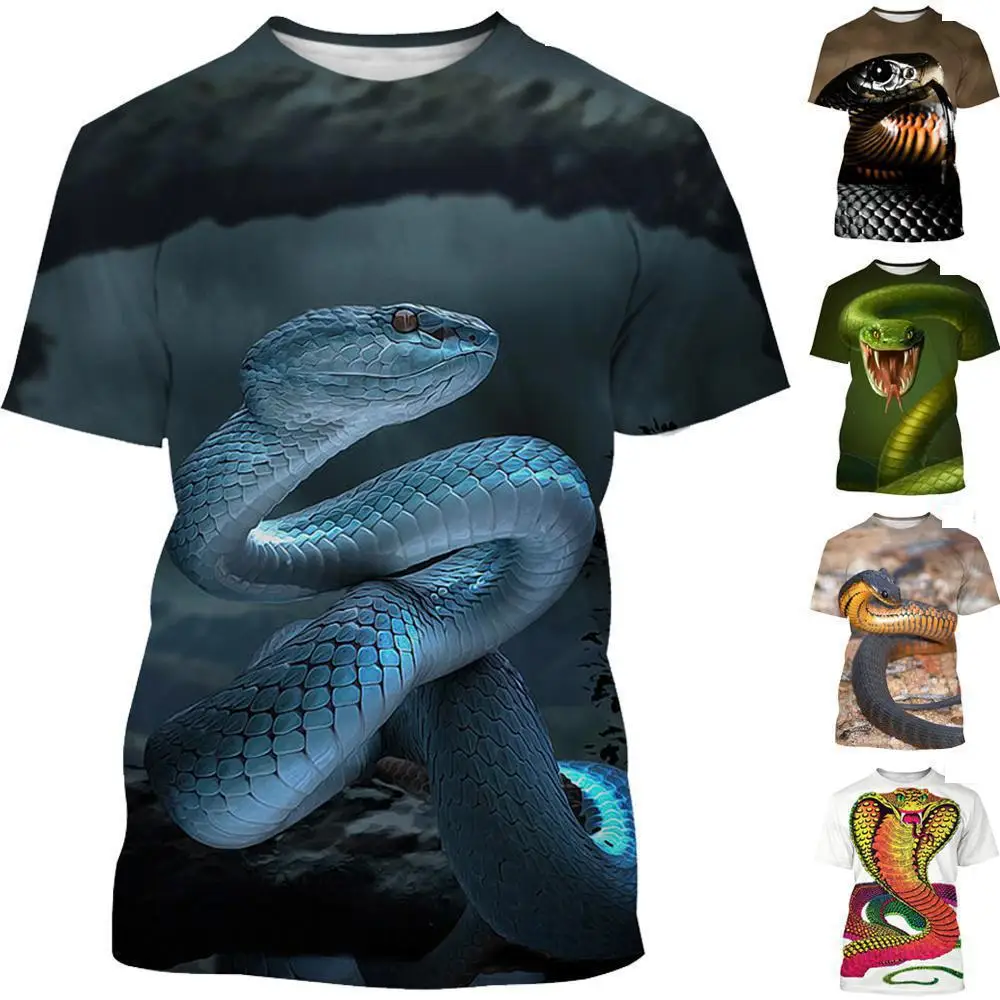 

The Latest Summer Boys And Girls Fashion 3d Printing Snake Print T-shirt Personality Creative Breathable Light Sports Top