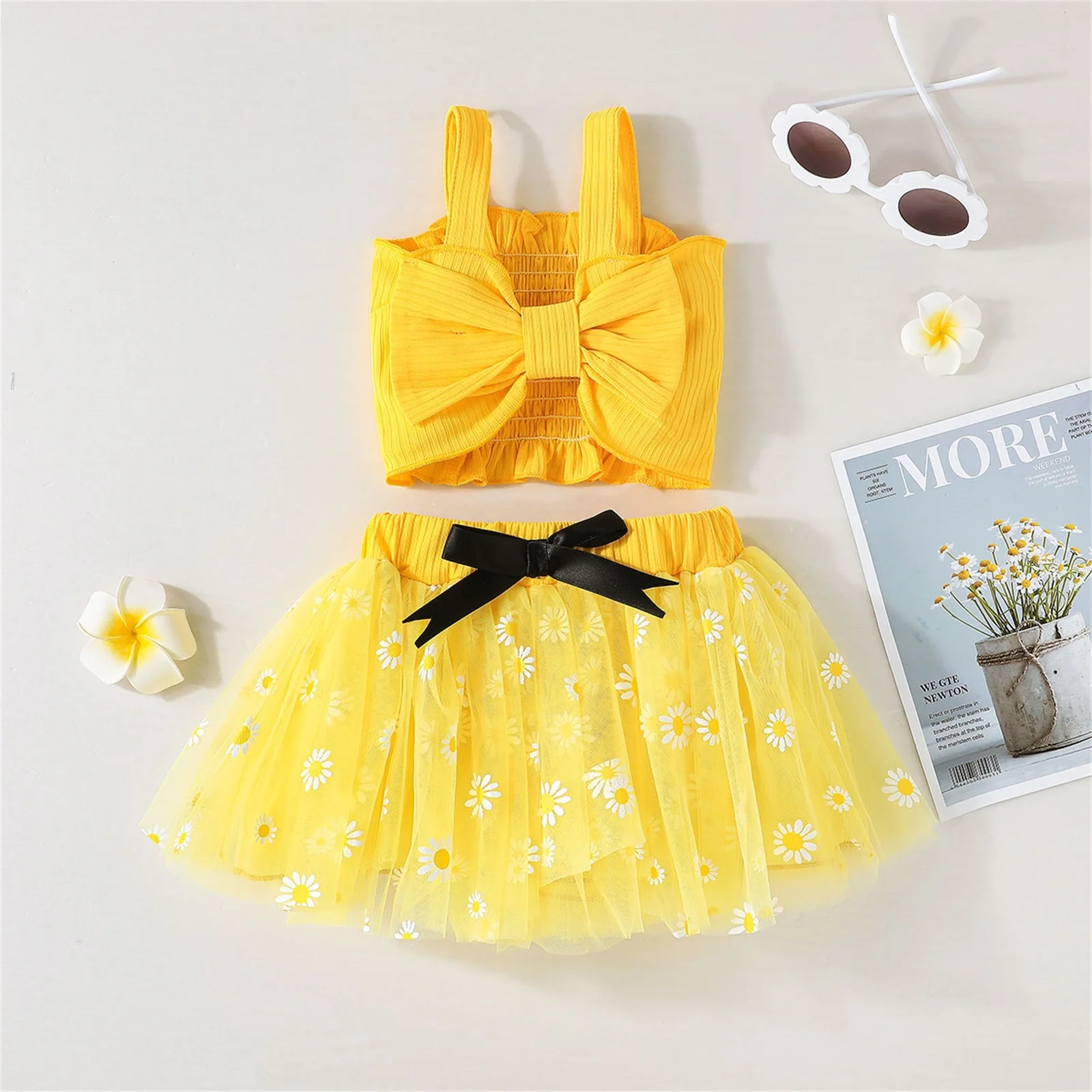 

2 шт., однотонные сетчатые топы без рукавов с цветочным принтом