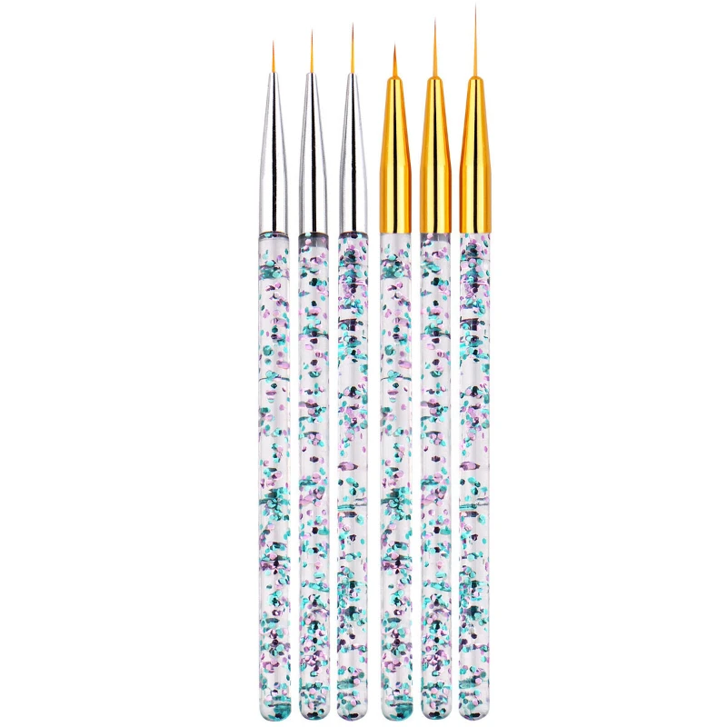 3Pcs Acrylic French Stripe Nail Art Liner Brush Set Ultra-thin Line Drawing Pen UV Gel Manicure Painting Brush Nail Art Tools