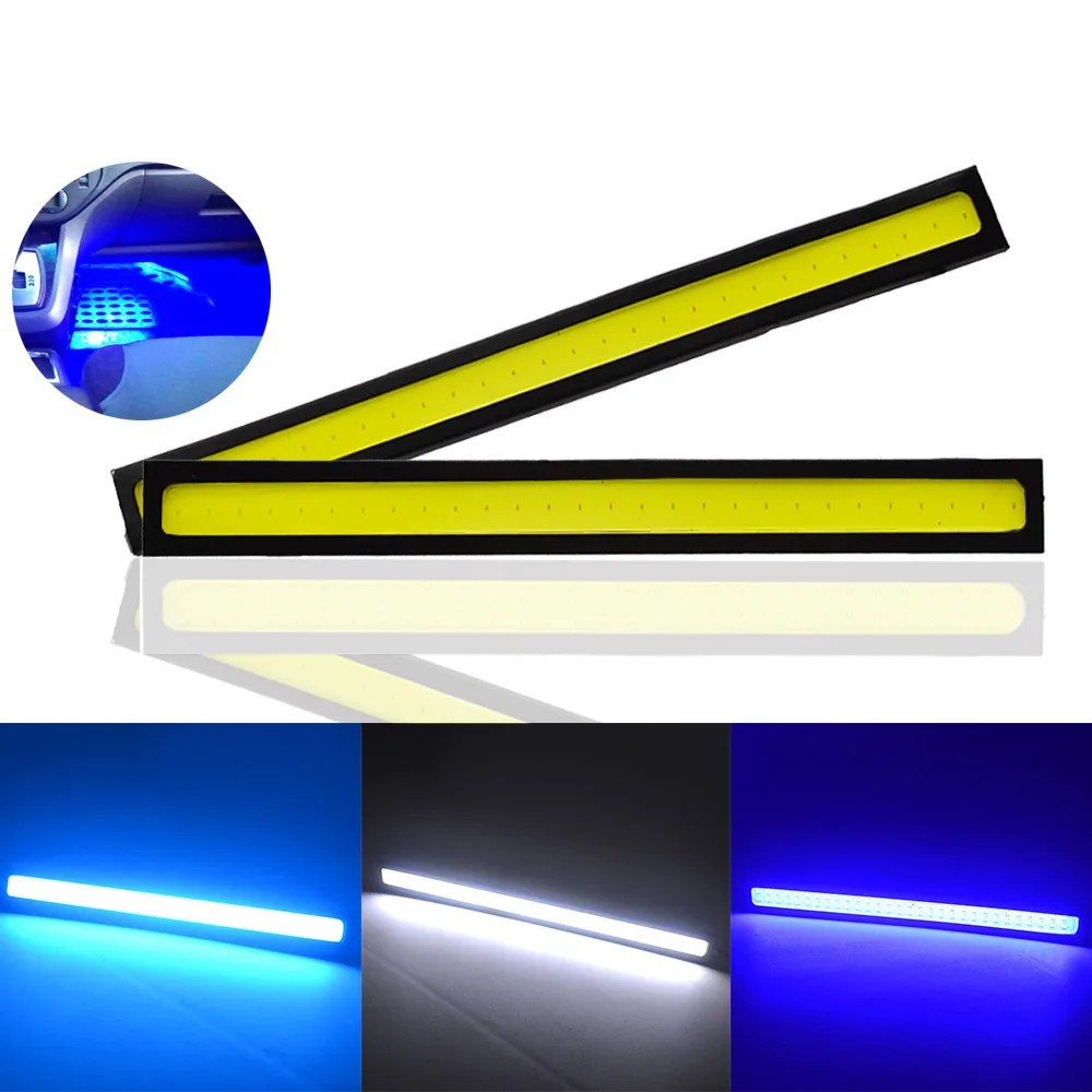 

1pc Car Led Strip DRL 14cm 1Row COB Fog Lamp Daytime Running Lamps Signal Lights Auto Waterproof Brake Light License Plate Light