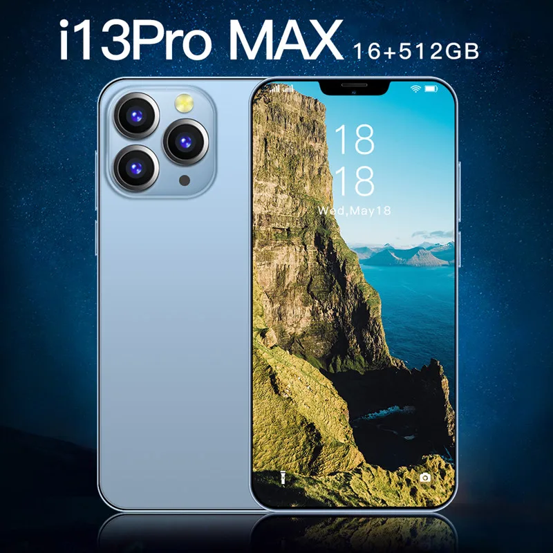 

2023 Global Version i13 Pro Max 5G Smartphone 16G+512GB 6.7 inch Cellular 6800mAh Phone 5G Network 50MP Unlocked Dual SIM Phone