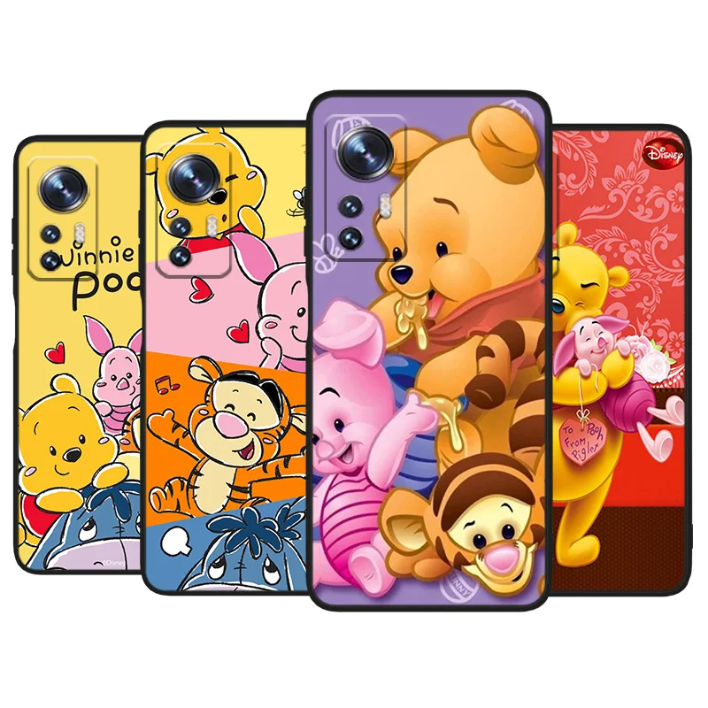 

Disney Winnie Pooh For Xiaomi Mi 12 11 10 11T 10T 9T 9 8 Note 10 Ultra Pro Lite TPU Soft Silicone Black Phone Case