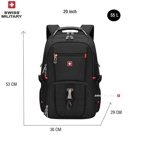 Рюкзак Швейцарский для ноутбука 17 дюймов, Многофункциональный Водонепроницаемый школьный ранец в швейцарском стиле с USB-портом для зарядки, походная дорожная сумка