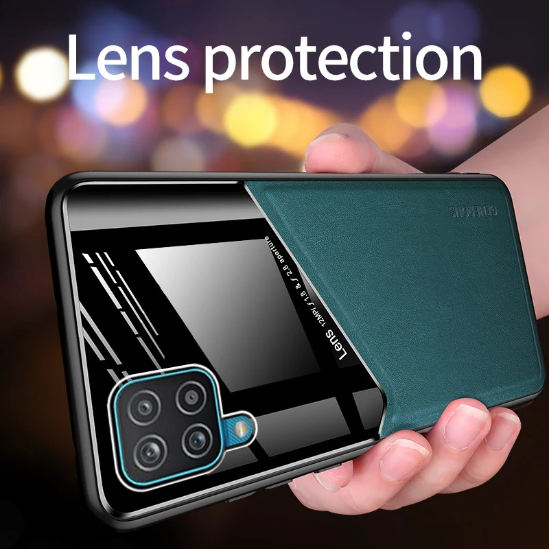 For Samsung Galaxy M32 M22 Case PU Leather Glossy Back Cover Soft Frame Shockproof Phone Case For Samsung Galaxy M32 4G European