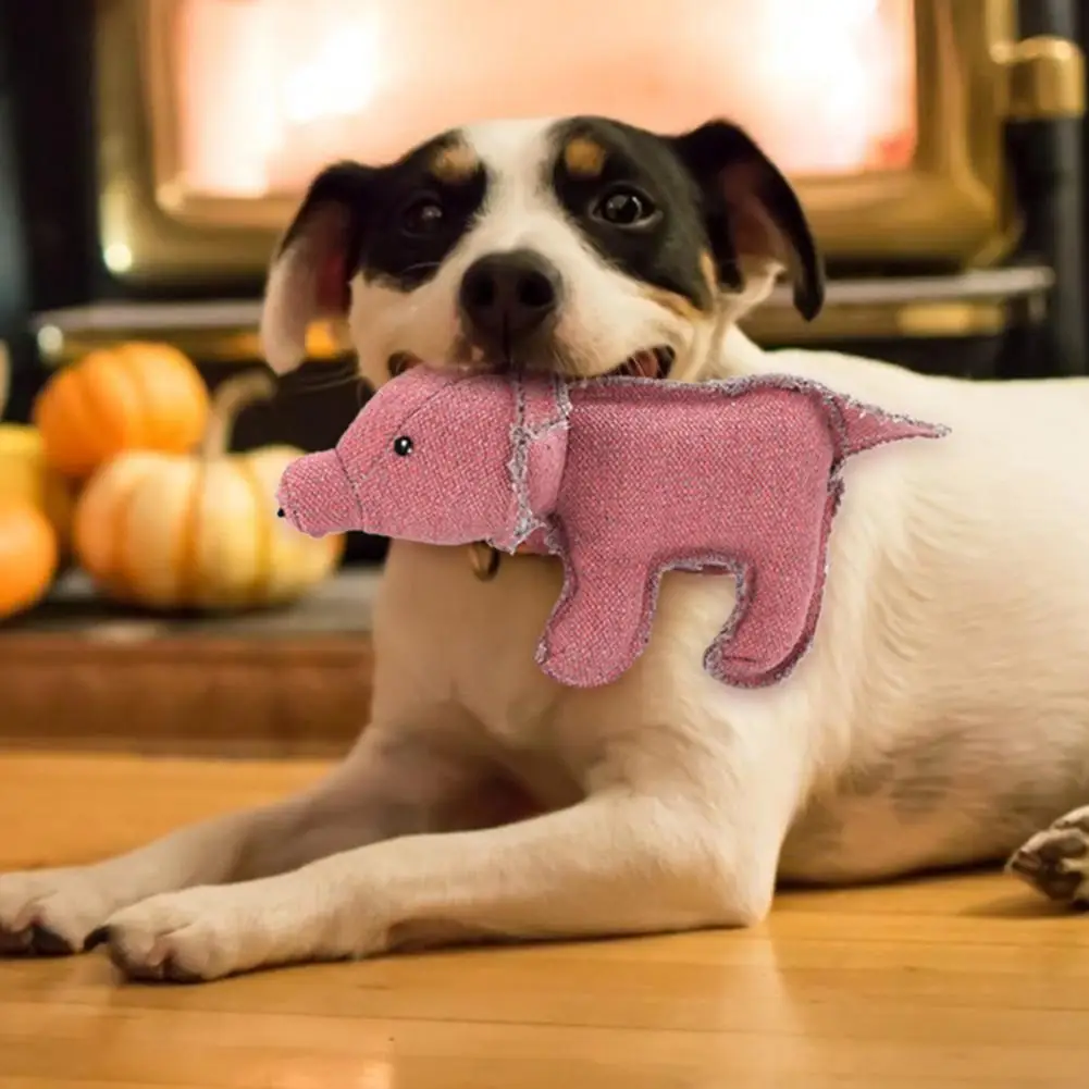 

Dog Partner Pink Pig Plush Toy Canvas Cotton Chew Squeaker Sound Pet Bite Supply Leuke Pet Hond Pluche Squeak Sound Toy