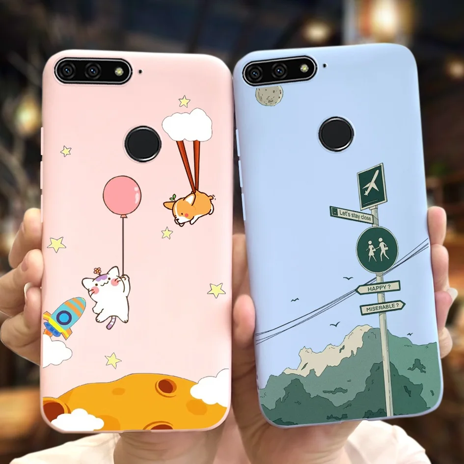 Фото Чехол для Huawei Y6 Prime 2018, милый астронавт, мягкая тонкая силиконовая задняя крышка для телефона Huawei Y 6 Y6 Prime 2018, искусственная кожа, Обложка №5