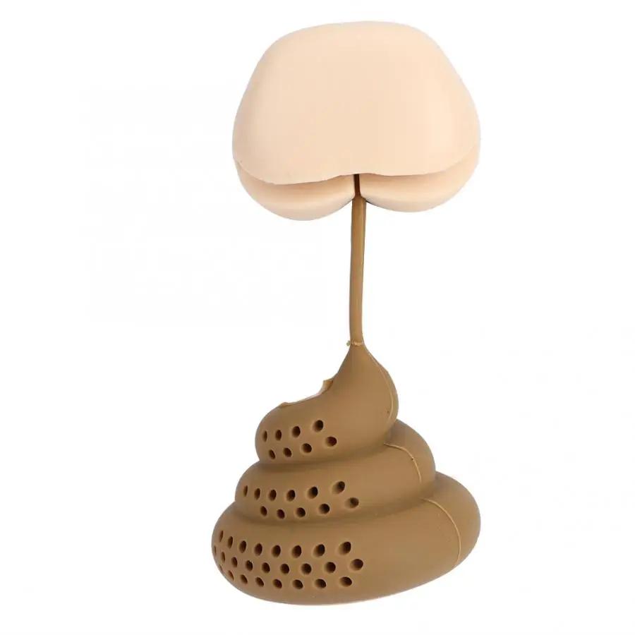 Многоразовое Силиконовое ситечко для заварки чая забавное в форме какашки