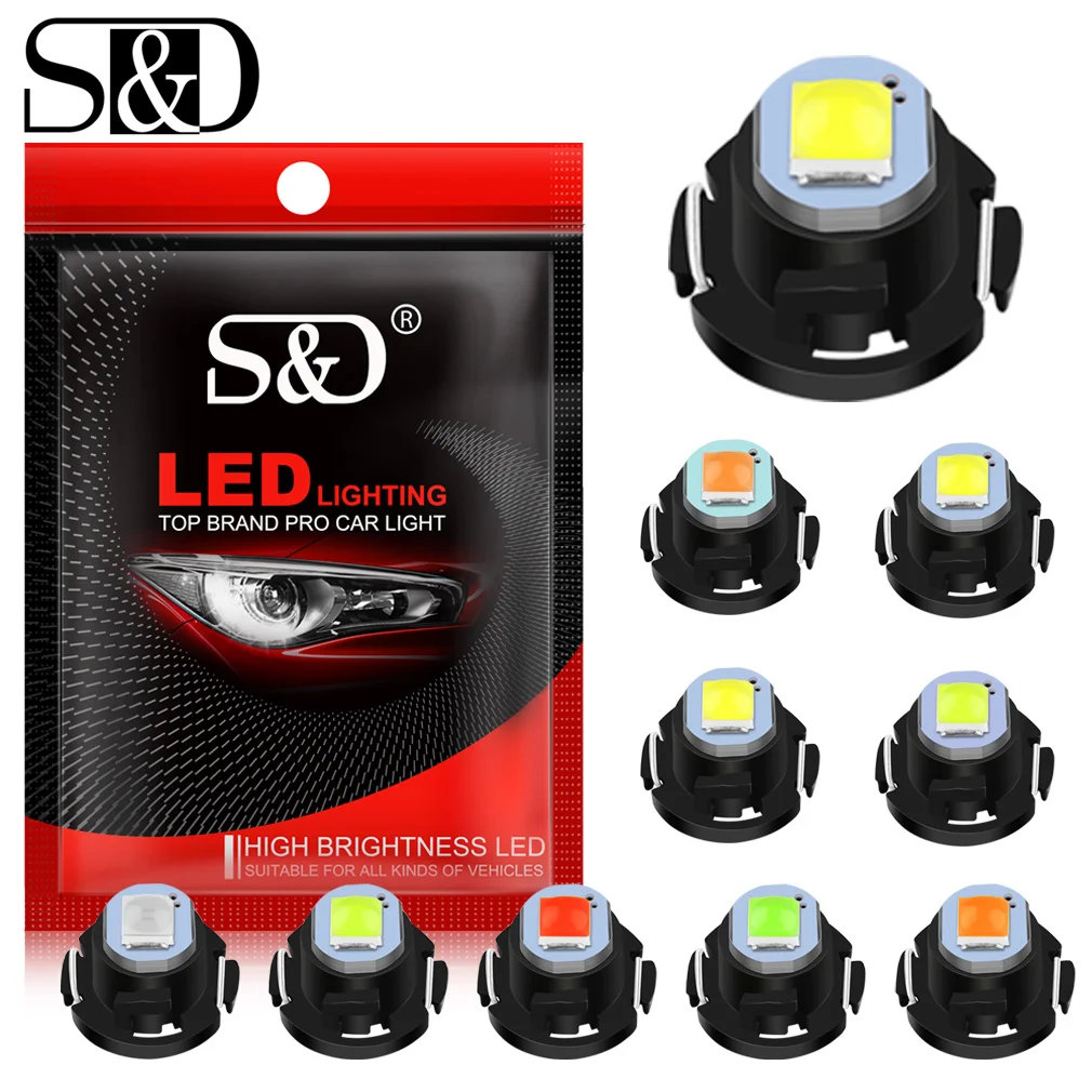 

10 шт. супер яркие Canbus T3 T4.2 T4.7 светодиодные лампы для салона автомобиля индикатор обогрева приборной панели клин авто лампы