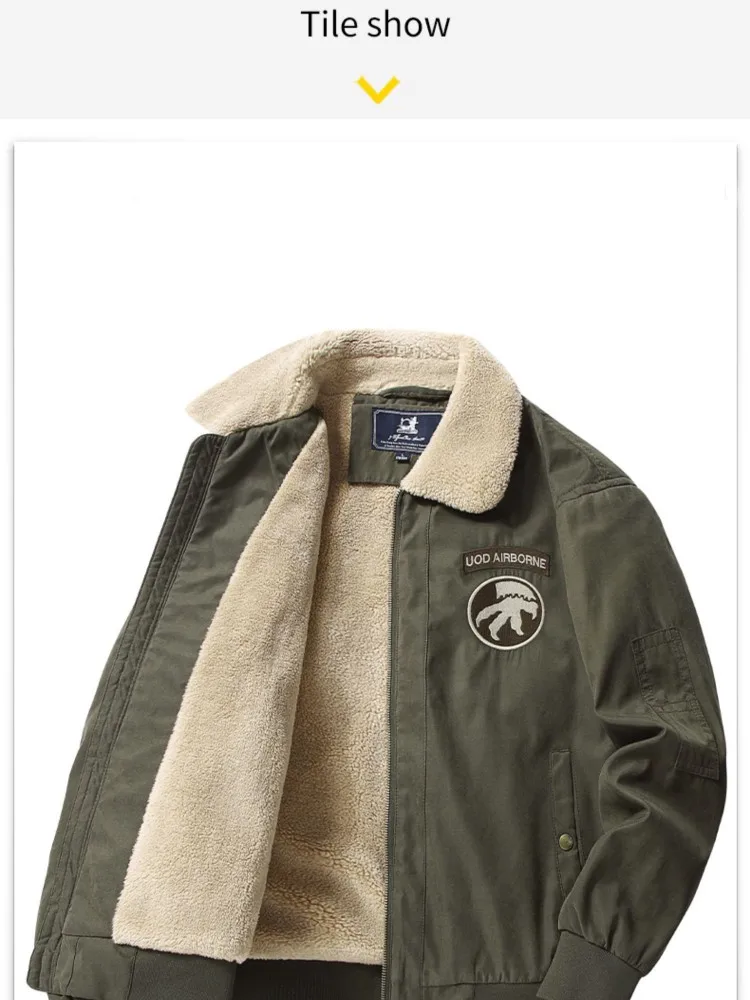 

Men's Cotton Clothes Fashionable Autumn And Winter Lapel Wear Cashmere Thickened Cotton Jacket Loose New Winter Coat