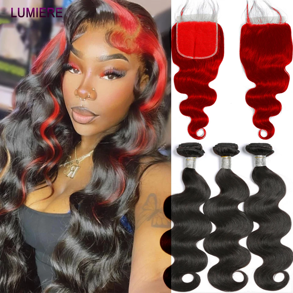 

Хайлайтер, горячие красные волнистые пряди с застежкой, фронтальные бразильские цветные волосы Омбре, волнистые волосы 3/4, пучок с застежко...