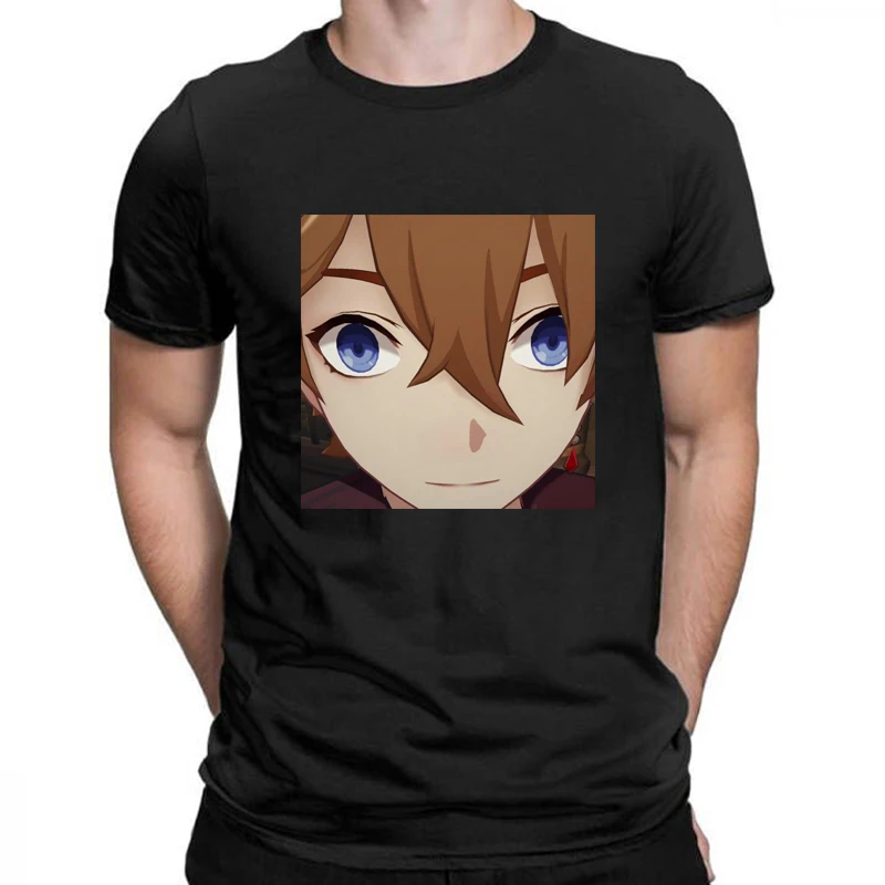 Аниме татаглия лицо мем Футболка Мужская модная футболка с коротким рукавом Genshin