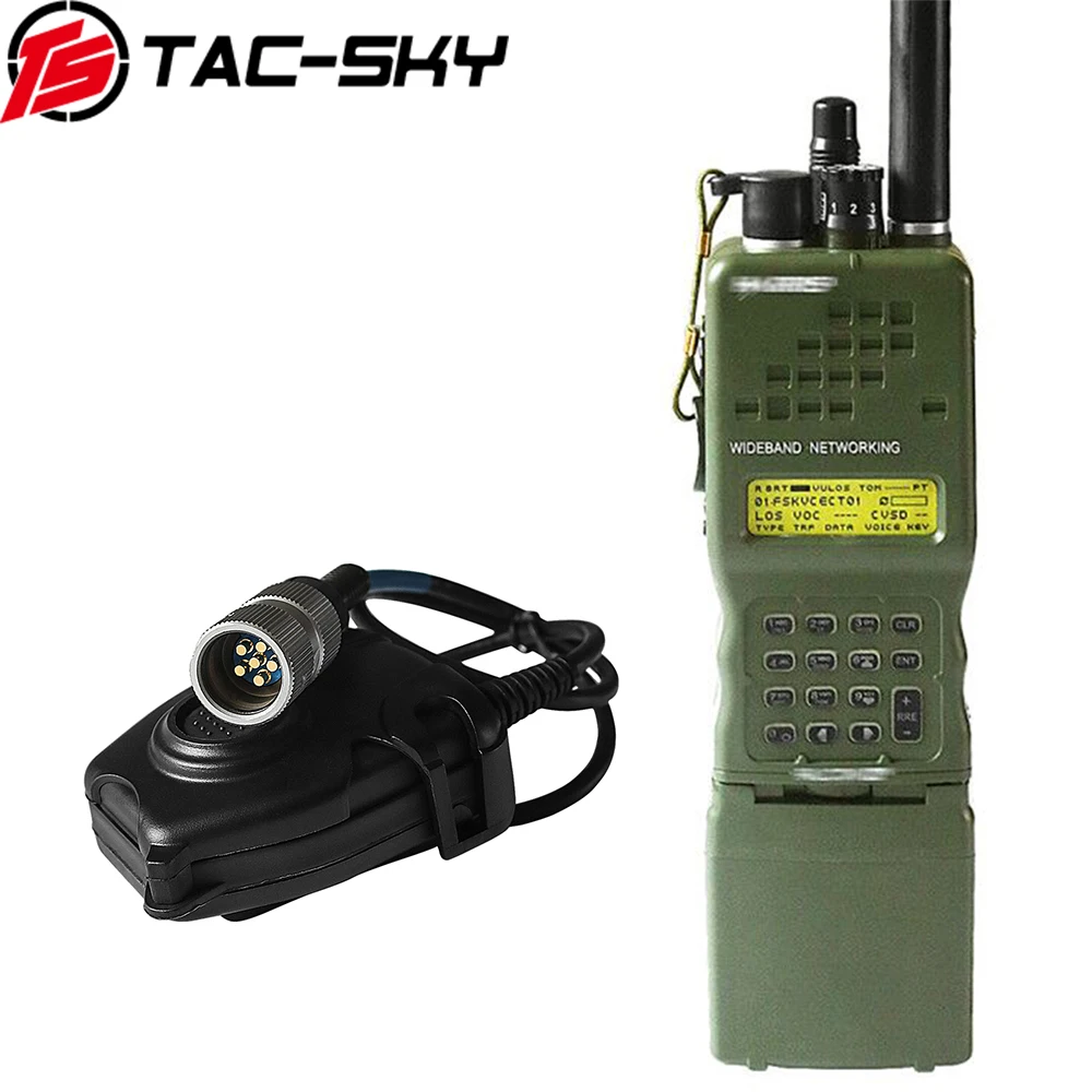 TS TAC-SKY 6 Pin Ptt Adapter+Tactical Headset Interphone Model Radio  Harris Virtual Case AN/PRC152 152A Radio Virtual Box