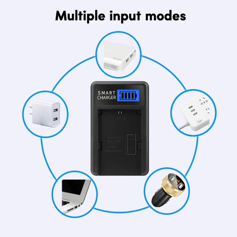 LP-E6 LPE6 USB-зарядное устройство с ЖК-дисплеем для 5D Mark II III D46B