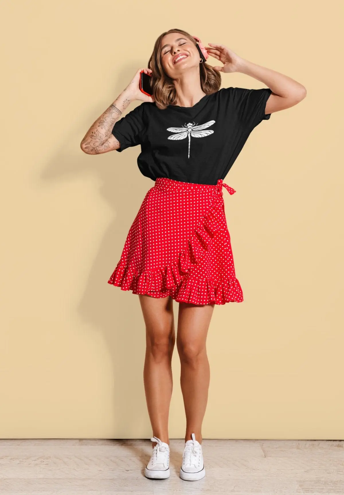 Футболка со стрекозой из органического хлопка стильный веганский подарок для