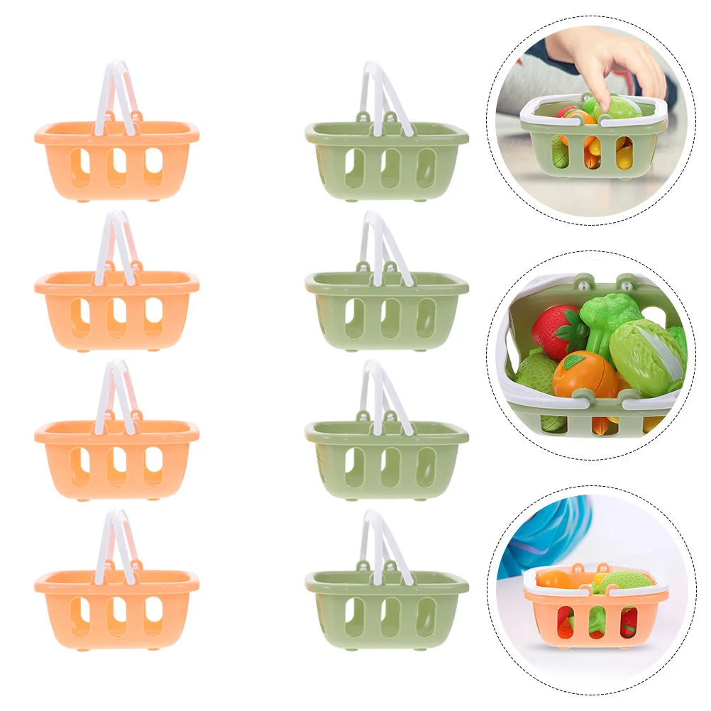 

Basket Shopping Toy Mini Cartbaskets Grocery Pretend Play Miniature Kids Toys 5 Girls Model Ageplastic Accessory Trolley Shop