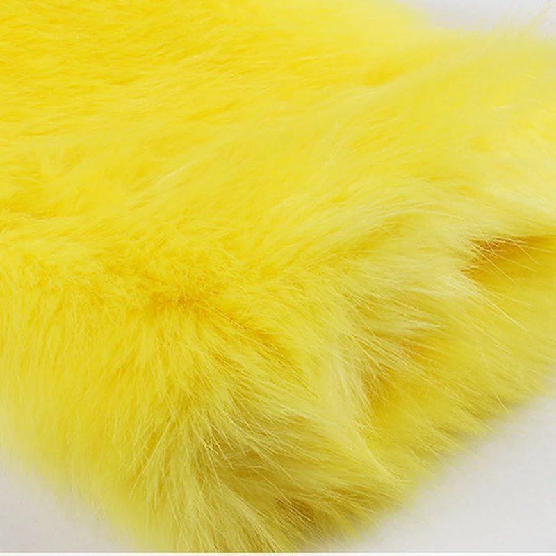 Woman Winter Coats and Jackets Winter Faux Fur Coat Fox Fur Coat Winter Short Warm Fox Fur Round Neck Long Sleeve Stitching Coat