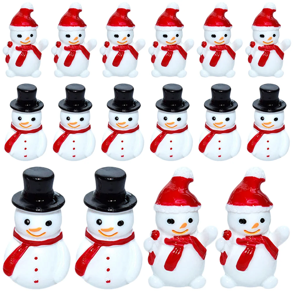 

10/12/20pcs Christmas Mini Resin Santa Claus Snowman Figurines Micro Landscape Ornaments New Year Decoration