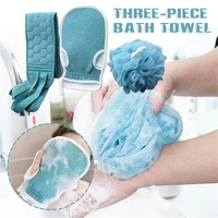 3pcsset bath towel splish splash scrubber bath body brush shower deep exfoliating stain removal bath tool bath products