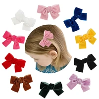 15 pcsset velvet hair bow clip for girls kids ribbon bowknot headband hairpins vintage barrettes prom party hair accessories