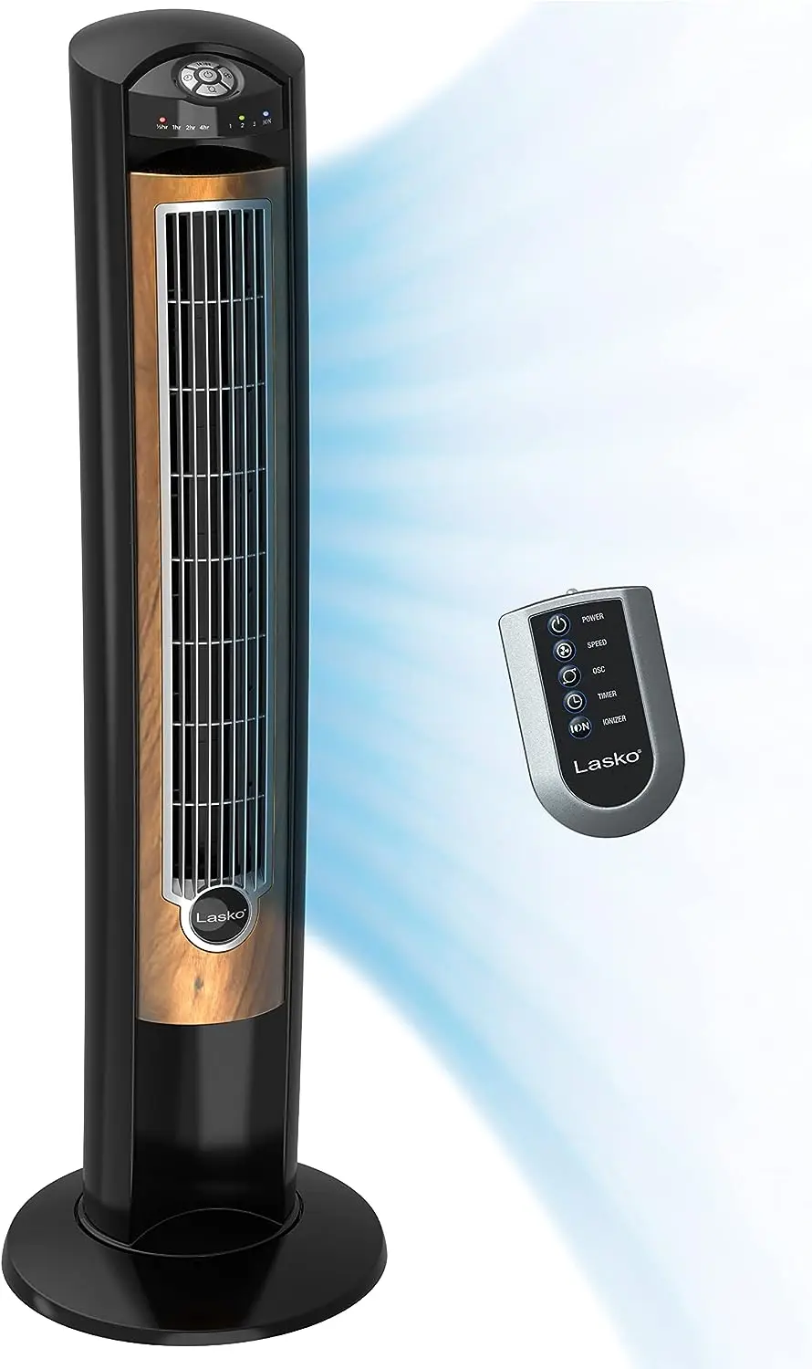 

Oscillating Fan, Remote Control, Ionizer, 3 Speeds, Timer, for Bedroom, Office, Kitchen 42", Black, T42950