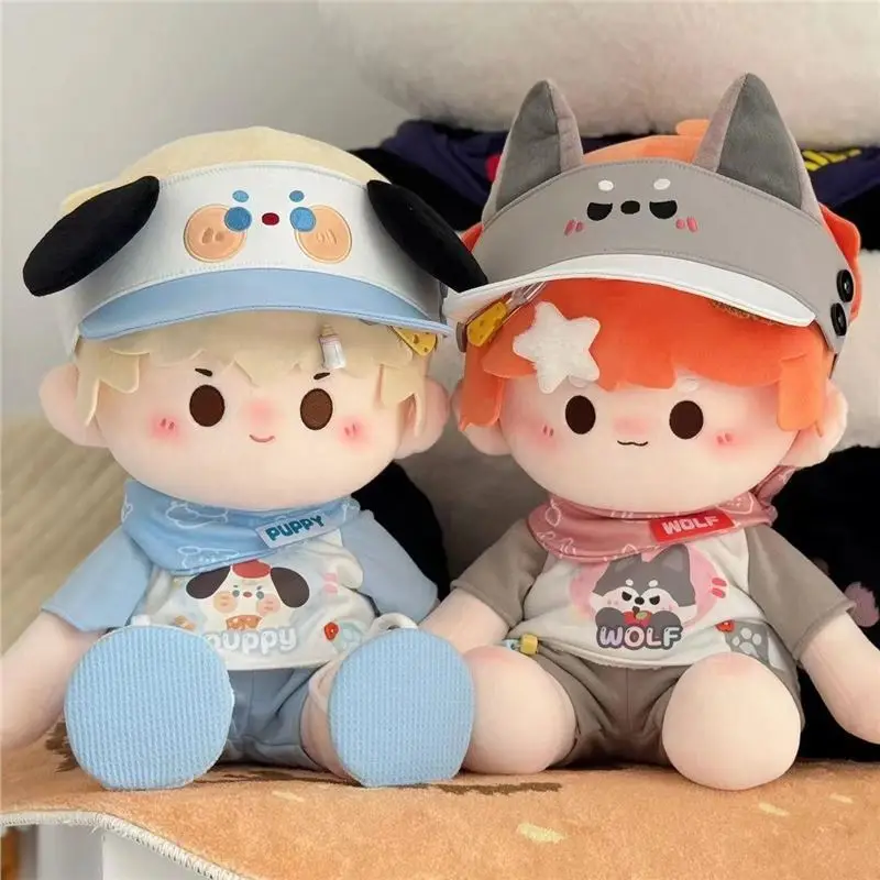 Хлопковая кукла 40 см одежда без атрибутов плюшевая Милая футболка брюки шапка