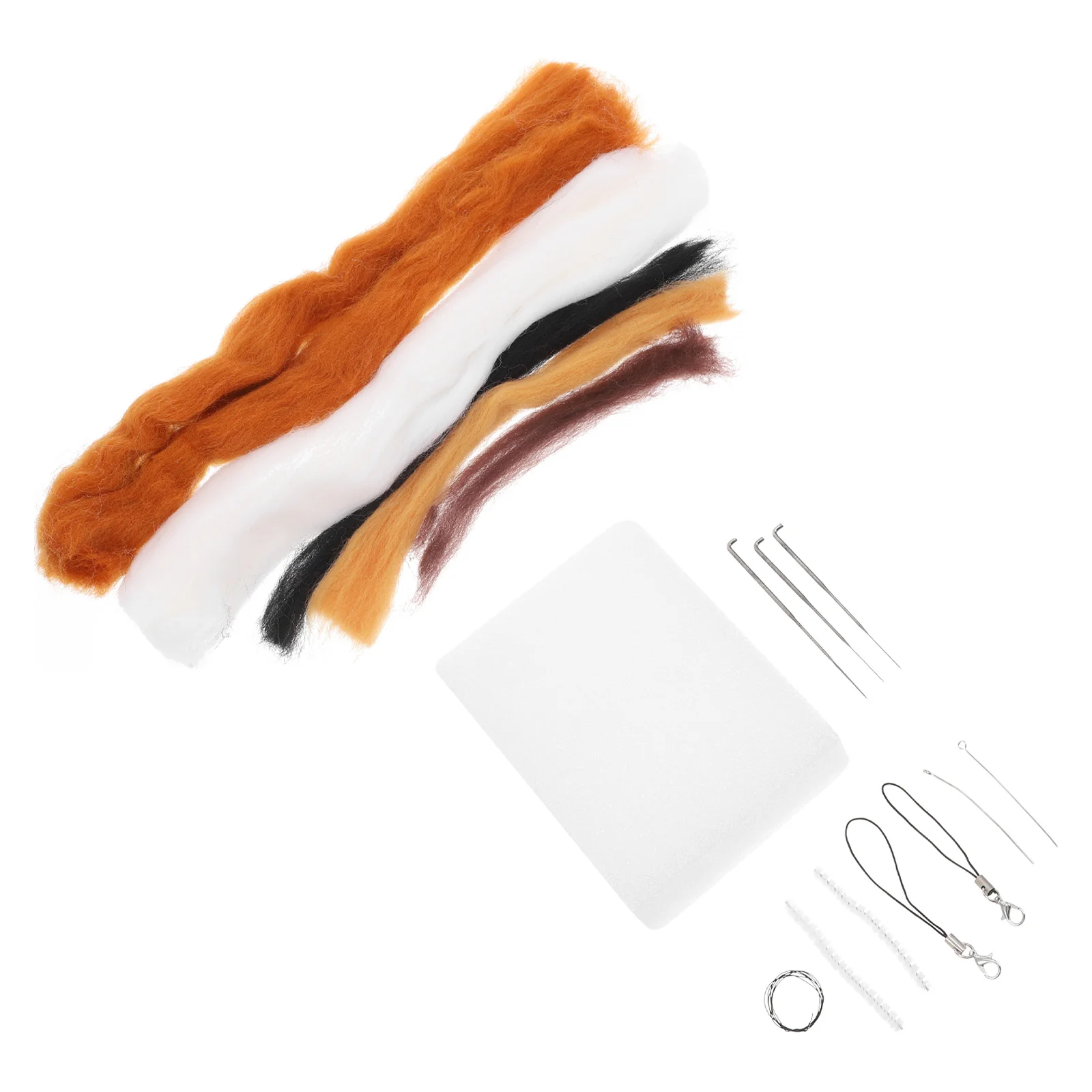 

2 Sets Cat Needle Felting Kit DIY Felt Crafts Making Material Needle Felting Tools