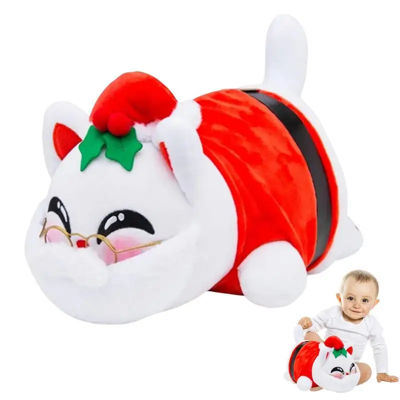 

Симпатичная Рождественская подушка в виде кошки, мягкая плюшевая хлопковая кукла-животное, игрушка, Рождественский подарок на день рождения, подарки для детей, мальчиков и девочек
