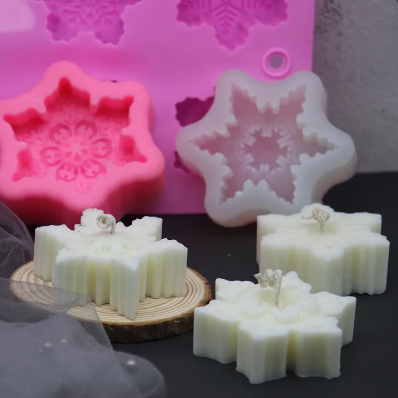 

Christmas Snowflake Candle Silicone Mold Handmade Soap Resin Gypsum Ice Molds Candle making set Home Decor Birthday Wedding Gift