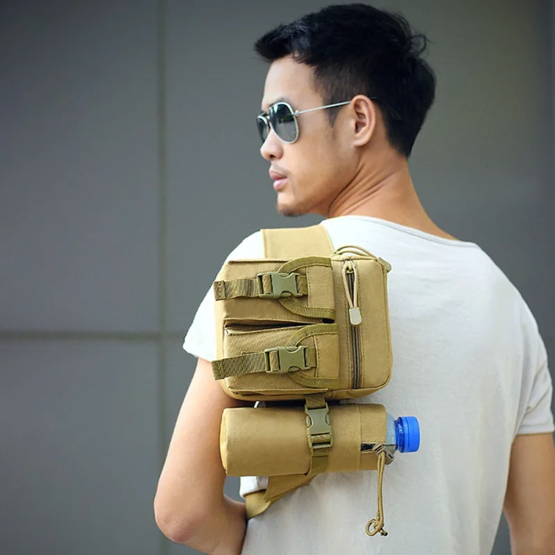 

Men Waist Bag Nylon Mountaineering Water Bottle Mobile Phone Pocket Outdoor Sports Hunting Mountaineering Camping Tactical Pack