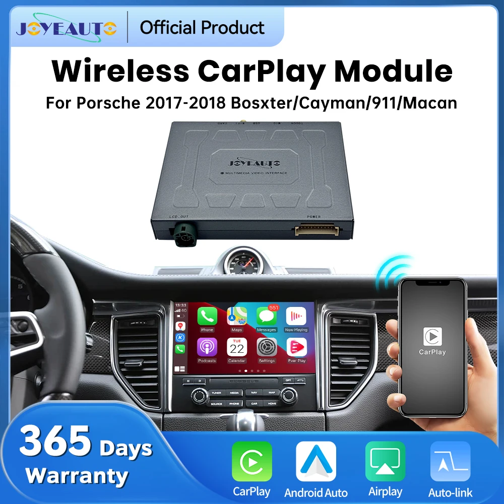 Фото Модуль JoyeAuto для беспроводного подключения CarPlay и Android Auto для Porsche PCM4.0 2017-2018 Boxster/Cayman/911/Macan с функцией Mirror AirPlay №1