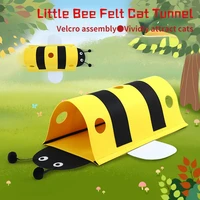 little bee felt cat tunnel velcro straight channel to relieve boredom play with detachable cat drilling cat toy