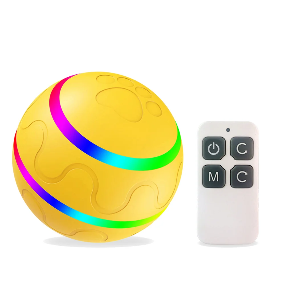 

Smart Electric Dog Toy Ball With LED Flashing,Pet Cats/Dogs Interactive Chew Toys With Remote Control USB Rechargeable