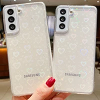 love heart glitter phone case for samsung galaxy s21 s22 s20 fe note 20 ultra 10 s10 plus a51 a71 a53 a52 a72 a12 a50 a70 cover