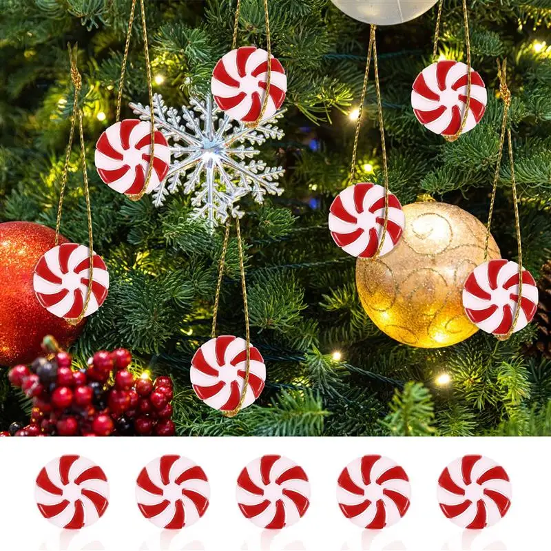 

Christmas Candy Diy Tree Ornaments Xmas Pendants Decorations Decor Candies Peppermint Fake Decoration Hanging Cane Simulation