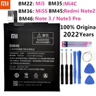 BM22 BM35 BM36 BM45 BM46 Аккумулятор для Xiaomi Mi 5 4C 5S Mi5 Mi4C Mi5S Redmi Note 2 3 Pro сменный аккумулятор + Бесплатные инструменты