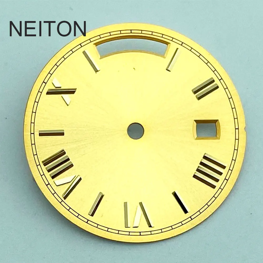 NEITON Зеленый, черный, белый, синий, золотой циферблат для часов 28,5 мм, светящийся логотипдизайн, подходит для дня и даты, st1644, циферблат для часов с механизмом (art.: 3920ce7d760e3) - 3920ce7d760e3