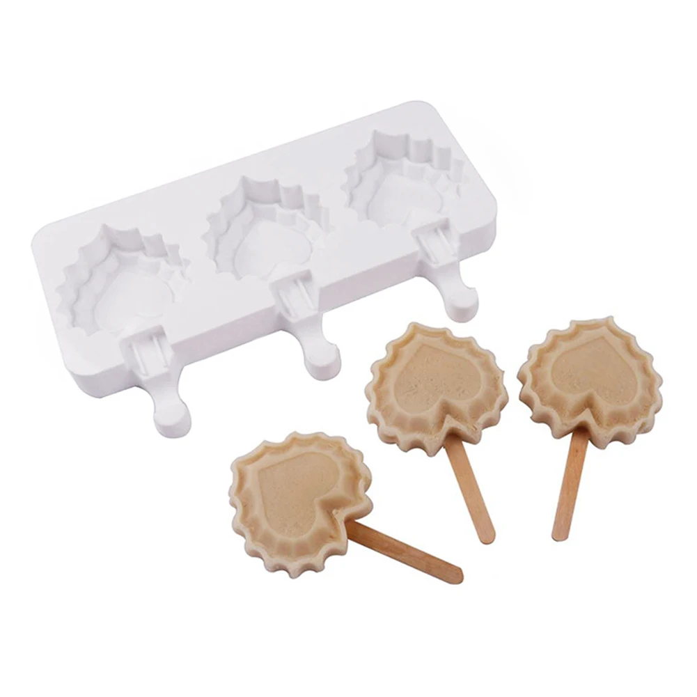 

3-Cavity Baking Mini Silicone Love Ice Cream Molds Popsicle Molds Cake chocolate Cakesicle Mold for DIY Love hearts Ice Pops