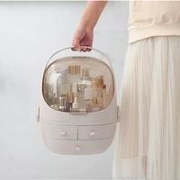 dustproof cosmetic box dressing table transparent makeup case drawer organizer hand held cosmetic jewelry display storage boxs